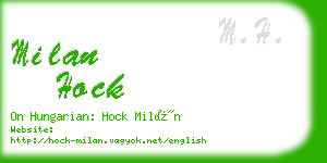 milan hock business card